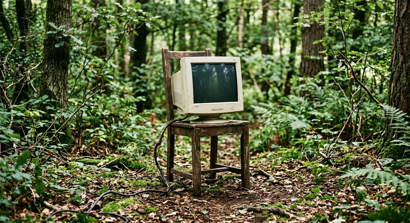 Computer in the woods